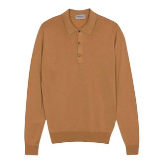 John Smedley Belper Shirt LS - Heren - Tops - Bruin - Maat: S Wol