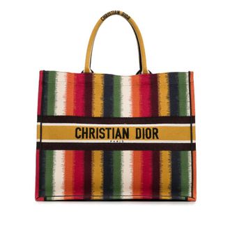 Dior Pre-owned Dior Large Striped Book Tote Ladies 50-MA-1220