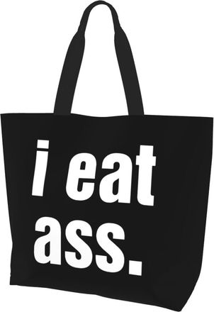 AOOEDM I Eat Ass Ladies Canvas Tote Reusable Shopping Bag