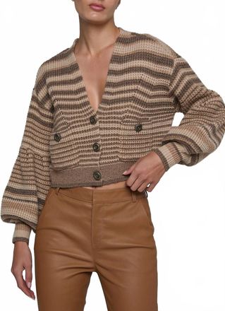 L'agence Christabel Stripe Cardigan In Biscuit Multi Stripe