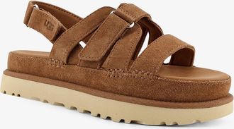 UGG Womens Sandals Goldenstar Gleam Suede Beige