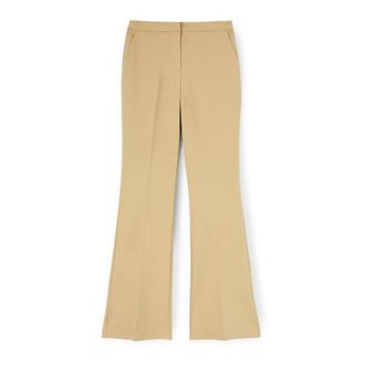 Motivi Flare-broek gemaakt van stevig materiaal - Dames - Wijde Broeken - Beige - 2XS - Katoen - Broeken