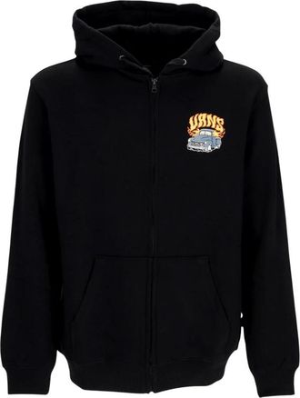 Vans Zwarte Zip Hoodie met Aangepast Logo - Heren - Vesten met rits - Zwart - S - Katoen - Hoodies & sweatvesten