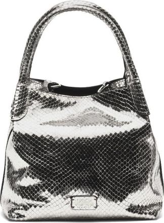 Frances Valentine Teeny Sweet Pea Snakeskin Embossed Metallic Leather Handbag in Silver at Nordstrom