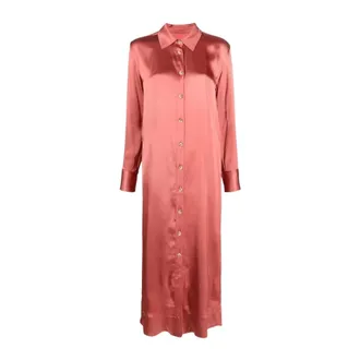 Loulou Studio Dames, Jurken, Rood, Maat: M Satijn