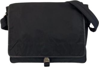 Prada Pre-owned Cross Body Bags, male, Black, Size: ONE SIZE Pre-owned Tessuto Nylon Shoulder Bag