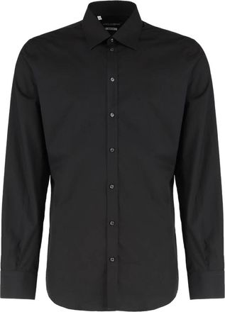 Dolce & Gabbana Martini Katoenen Overhemd - Heren - Casual Overhemden - Zwart - M - Katoen - Overhemden