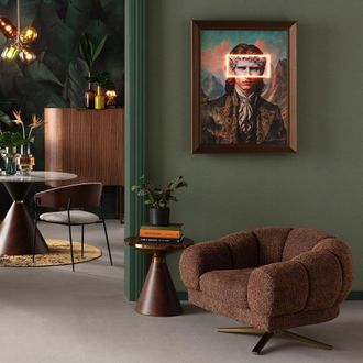 Kare Design Mesa auxiliar de MDF marr&oacute;n &oslash;50 cm