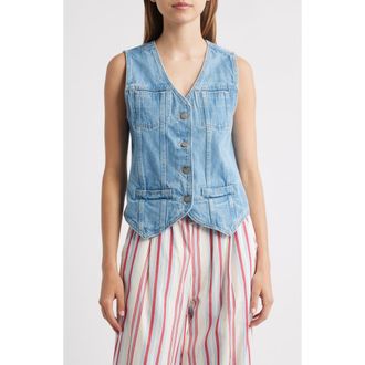 Damson Madder Helly Denim Vest in Blue at Nordstrom Rack, Size 12 Us / 16 Uk