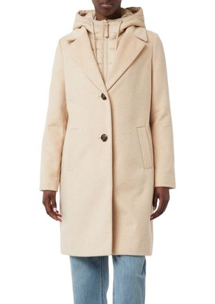 Comma Kurzmantel, Damen, Gr. 46, beige, Flanell, Obermaterial: 100% Polyamid. Futter: 100% Polyamid, COMMA CASUAL IDENTITY, unifarben, regular fit ca. Mitte