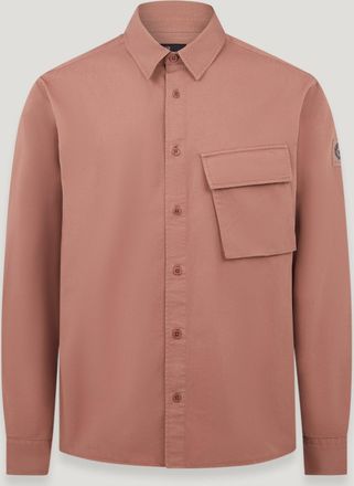 Belstaff Scale Shirt Mens Garment Dye Cotton Cedar Wood Size 2XL