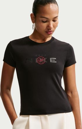 Nike Womens Nike Sportswear Chill Knit Mod-Cropped T-Shirt in Black | IM3096-011