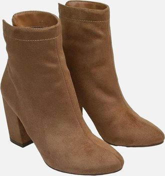 XY London Womens XY London Womens/Ladies Evia Zip Block Heel Ankle Boots - Brown - Size: 4