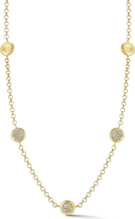 Glaze Jewelry Sterling Silver Button Station Necklace