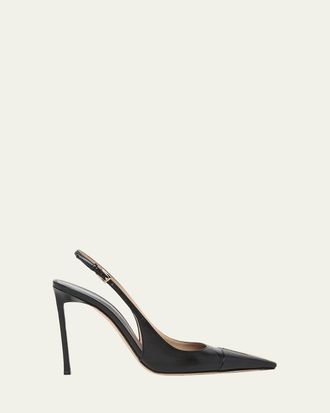 Tom Ford 85mm Shiny Kid Leather Slingback Pumps