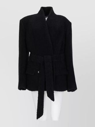 Isabel Marant wool alpaca boucl&eacute; belted blazer