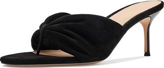 Veronica Beard Tullia Thong Sandals Womens Sandals Black : 6.5 M, Leather/Suede