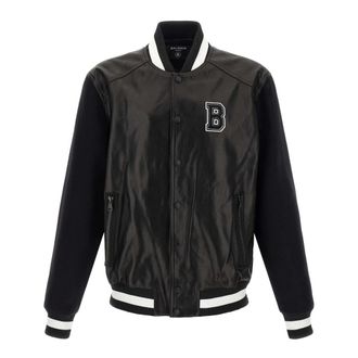 Balmain Varsity Bomber Jacket - Heren - Bomber jackets - Zwart - L - Wol - Jassen