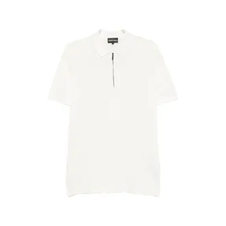 Emporio Armani Quarter-zip Logo-patch Polo Shirt