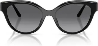 Michael Kors Nagoya 53mm Polarized Cat Eye Sunglasses in Black /Grey Mono Polar at Nordstrom