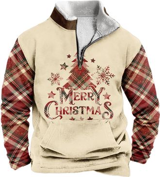 Generic Christmas Sweatshirts for Men, Festive Holiday Pullovers with Merry Christmas Prints, Cozy Winter Tops (UK, Alpha, 5XL, Regular, Regular, Christmas 15