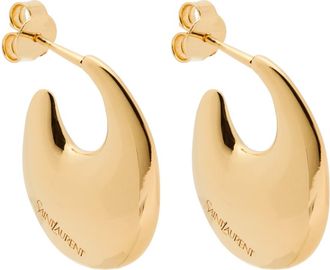 Saint Laurent Creole Hoop Earrings - Gold - One Size