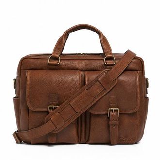 Korchmar Barton Leather Briefcase in Chocolate at Nordstrom
