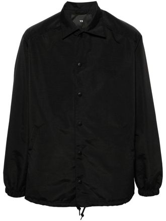 Yohji Yamamoto Giacca-camicia con ricamo - Nero