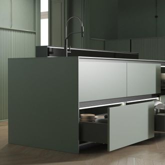 Emuca Caj&oacute;n Exterior Vertex Con Regulaci&oacute;n 3d De Altura 178mm, 40kg, Profundidad 450mm, Acero, Gris Antracita - Emuca