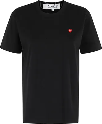 Comme Des Gar&ccedil;ons Red Emblem T-shirt - Dames - T-shirts - Zwart - XS - Katoen - Tops