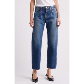 Moussy Vintage Pine High Waist Distressed Ankle Jeans in Blue at Nordstrom Rack, Size 29