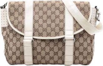 Gucci Pre-owned Cross Body Bags, female, Beige, Size: ONE SIZE Pre-owned Canvas Crossbody Bag