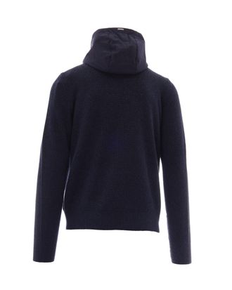 Herno Double-Fabric Wool Hooded Jacket - Navy