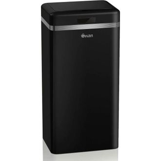SWAN Swka4500bneu Cubo De Basura Cocina Autom&aacute;tico, Sensor De Movimiento, 45l, Met&aacute;lico, Papelera Reciclaje Negro
