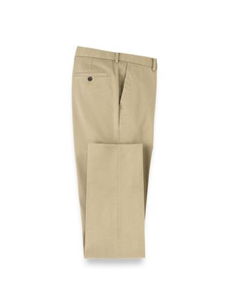 Paul Fredrick Non-iron Cotton Stretch Twill Flat Front Pant