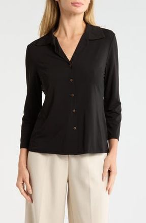 T Tahari Button-Up Shirt in Black at Nordstrom Rack, Size X-Small