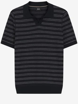 HUGO BOSS gestreept poloshirt van katoenmix