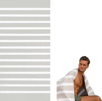 OEM Toalla De Playa De Microfibra, Toalla De Playa, Toalla De Playa A Rayas, Suave Y Absorbente, 180x90 Cm, Secado R&aacute;pido, Ligera, Gris
