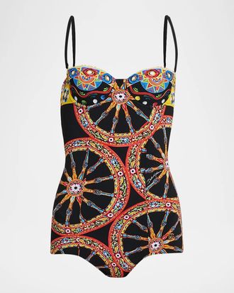 Dolce & Gabbana Majolica One-Piece Swimsuit