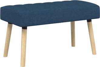 vidaXL Banco Con Tapizado En Canal Azul 80 X 40 X 46 Cm Tela Vidaxl