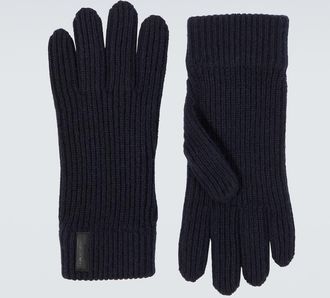 Giorgio Armani Ribbed-knit cashmere gloves