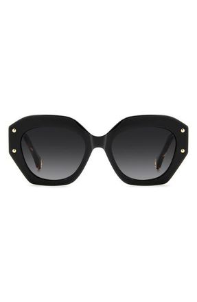 Carolina Herrera Her 53mm Gradient Square Sunglasses in Red Havana Black/Dark Grey Sf at Nordstrom