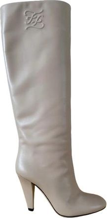Fendi Beige Leather Boots Size 38
