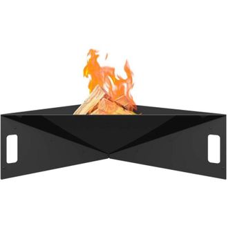 Kratki Braciere da giardino Kratki Fire Pyramid da appoggio, asimmetrico, triangolare, dimensioni L79 x L68,5 x H22,7 cm, peso 16,8 kg, realizzato in