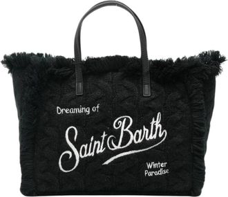 MC2 Saint Barth Colette Wool Braid Tote - Dames - Tassen - Zwart - Maat: ONE Size Wol