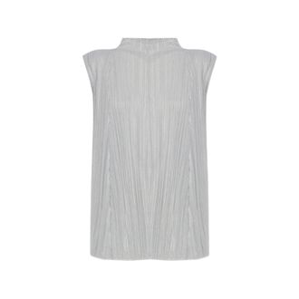 Issey Miyake Pleated-effect Sleeveless Blouse