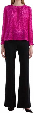 Saloni Astrid Velvet Blouse In Orchid