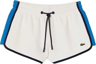 Lacoste Dames/Dames Contrasterende Paneel Shorts (Cr&egrave;me)