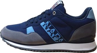 Napapijri Blauwe Leren/Stoffen Lage Sneakers - Heren - Sneakers - Blauw - 42 EU - Leer - Schoenen