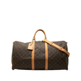 Louis Vuitton Pre-owned Weekend Bags, female, Brown, Size: ONE SIZE Pre-owned Keepall Bandouliere 55